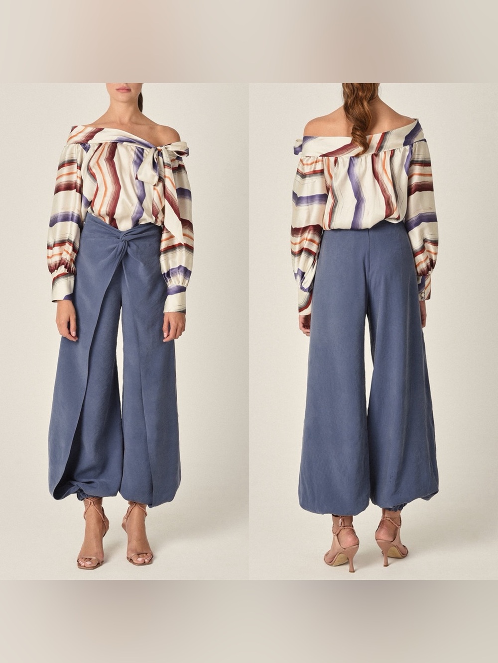 NWT Silvia Tcherassi Off-the-Shoulder Bow Blouse